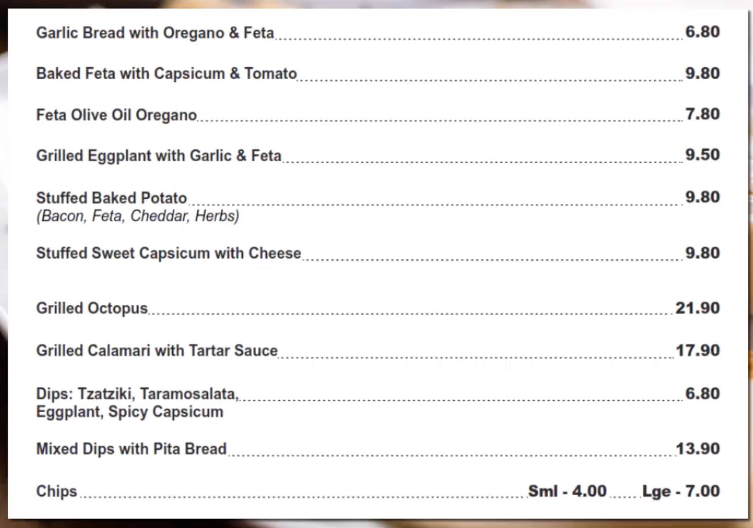 Menu at Pita Wrap It restaurant, Huntingdale