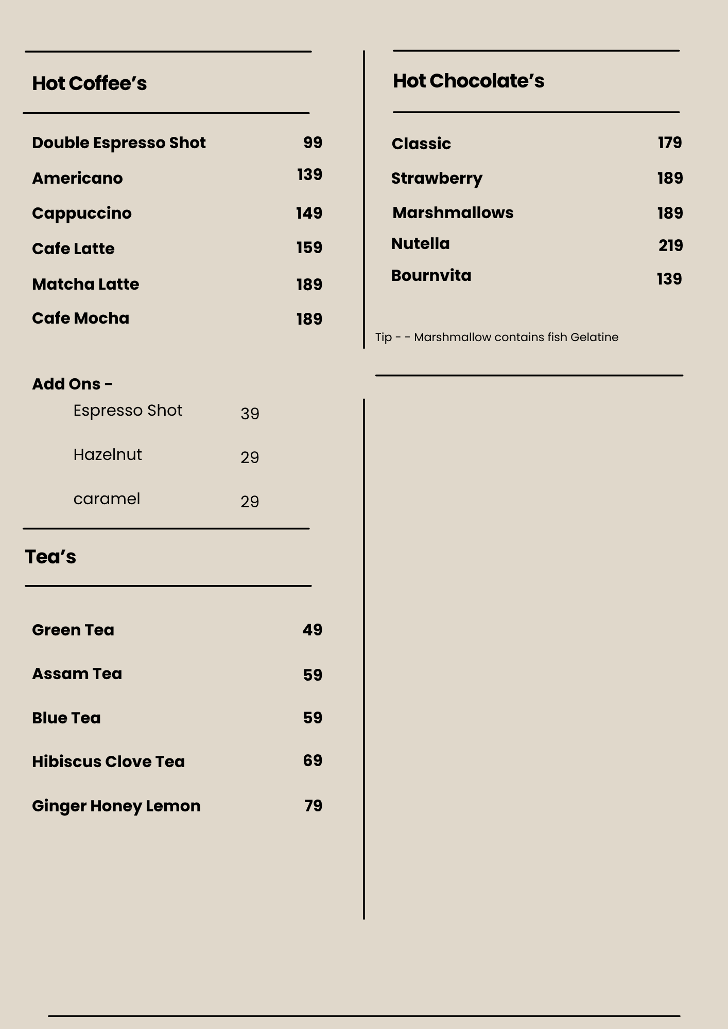 Menu