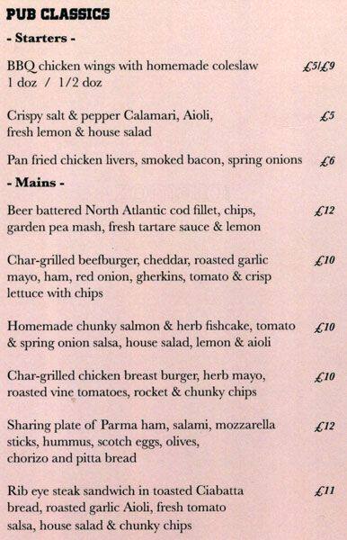 The Rocket menu