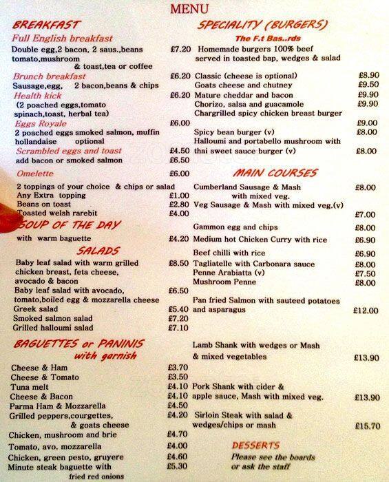 Menu at The Gunnersbury pub & bar, London