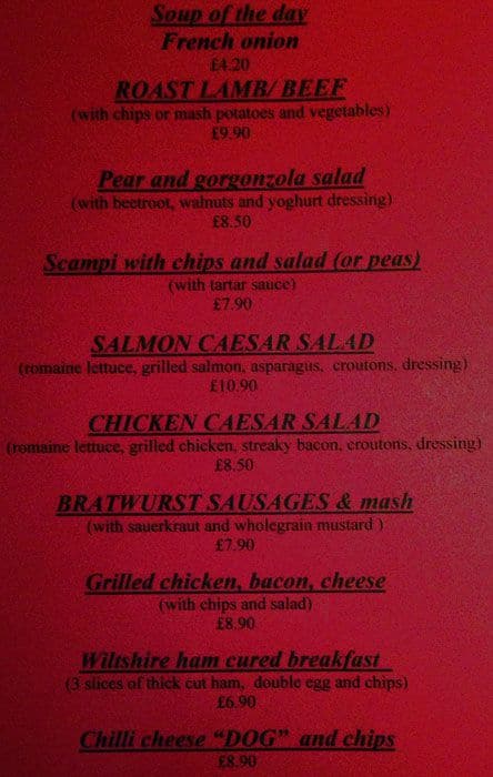 Menu at The Gunnersbury pub & bar, London