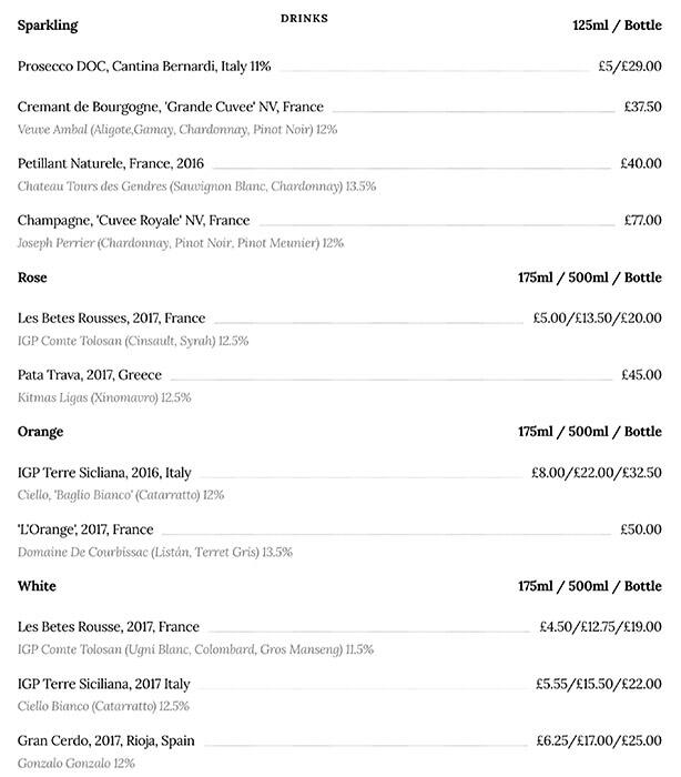 Menu at Camberwell Arms pub & bar, London, 65 Camberwell Church Street