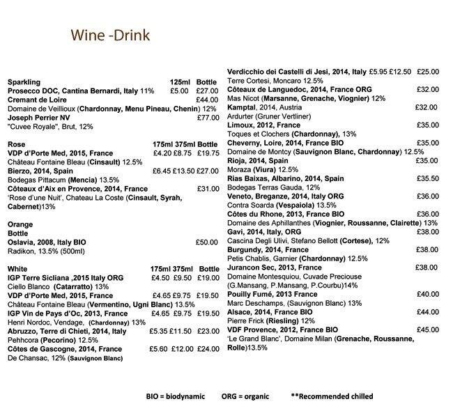 The Camberwell Arms Menu, Menu for The Camberwell Arms, Camberwell