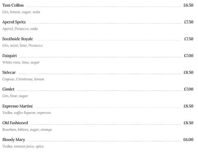 Menu at Camberwell Arms pub & bar, London, 65 Camberwell Church Street