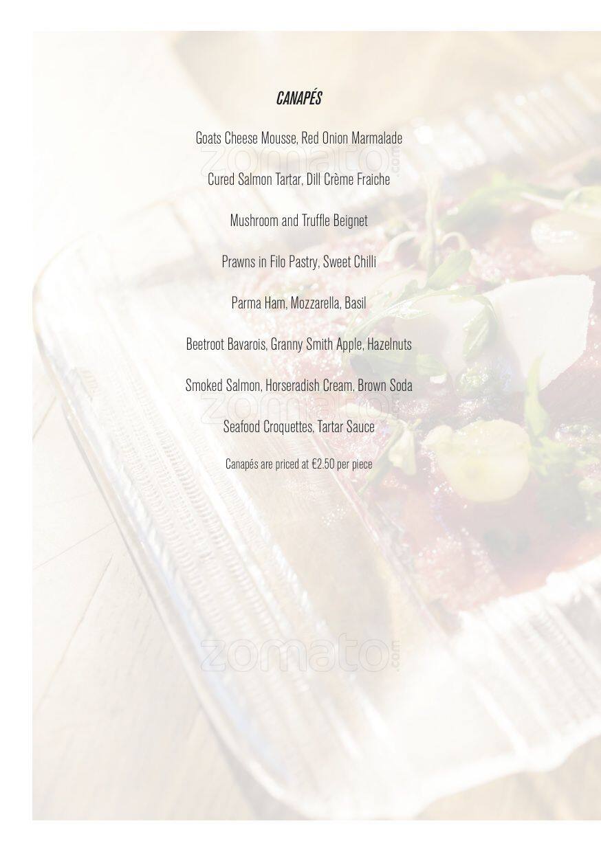 Octagon Bar - The Clarence Hotel Menu - Zomato Ireland