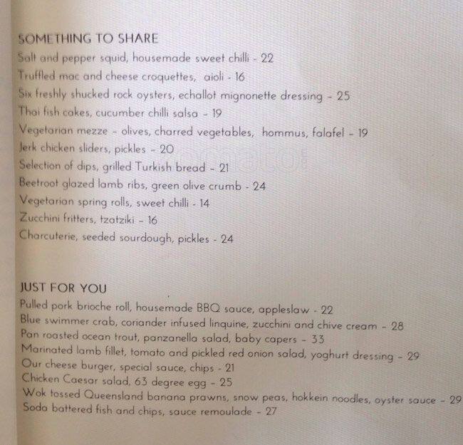 ECQ Bar Pullman Quay Grand Sydney Harbour Menu Urbanspoon/Zomato