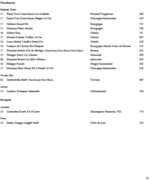 Menu at Attica pub & bar, Ripponlea