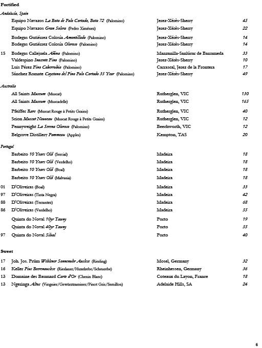 Menu at Attica pub & bar, Ripponlea