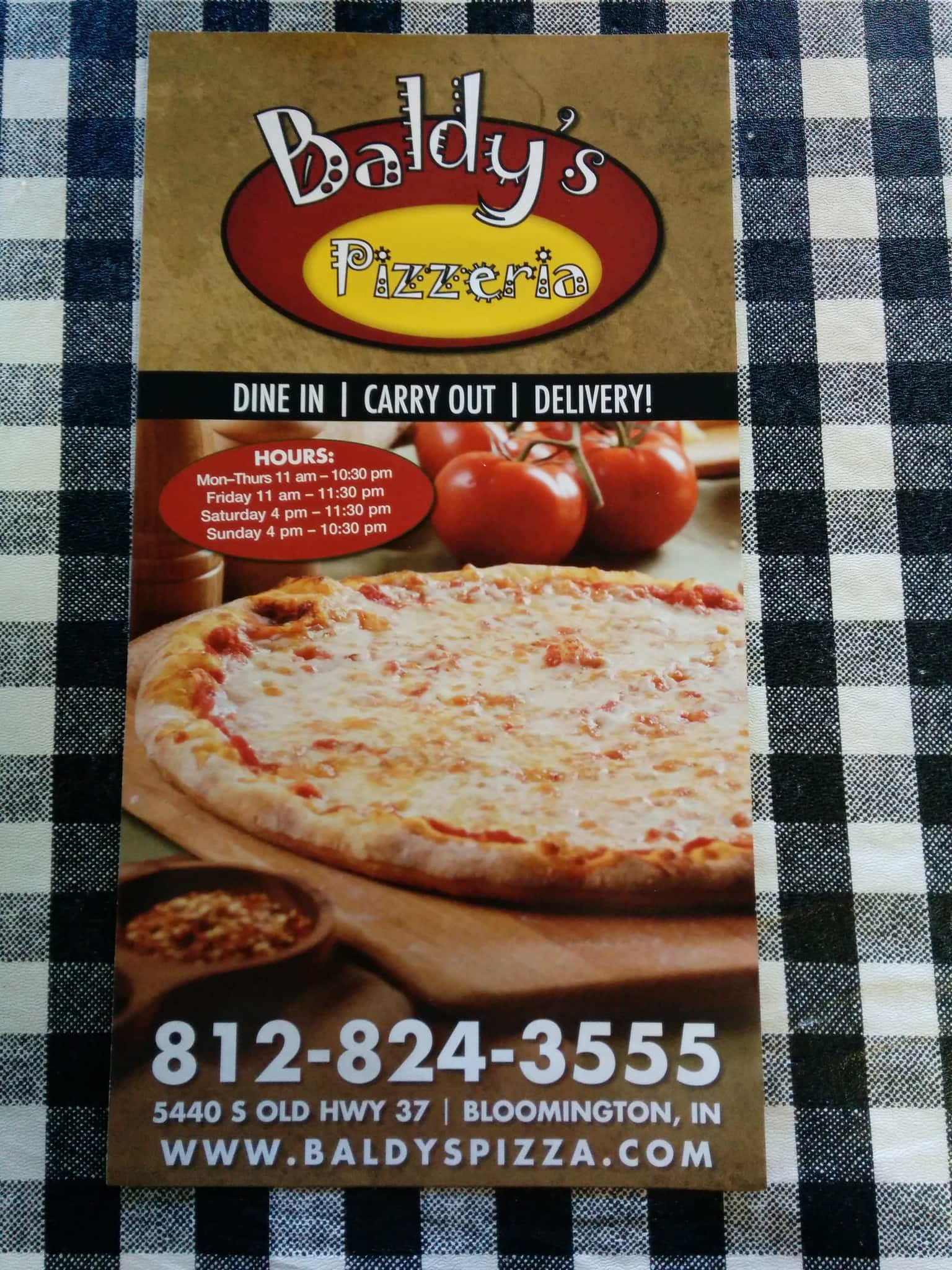 Baldy's Pizza Menü, Baldy's Pizza, Bloomington, Bloomington için Menü