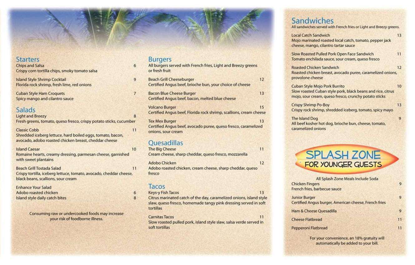 Beach Grill Menu, Menu for Beach Grill, Marathon, Florida Keys Urbanspoon/Zomato