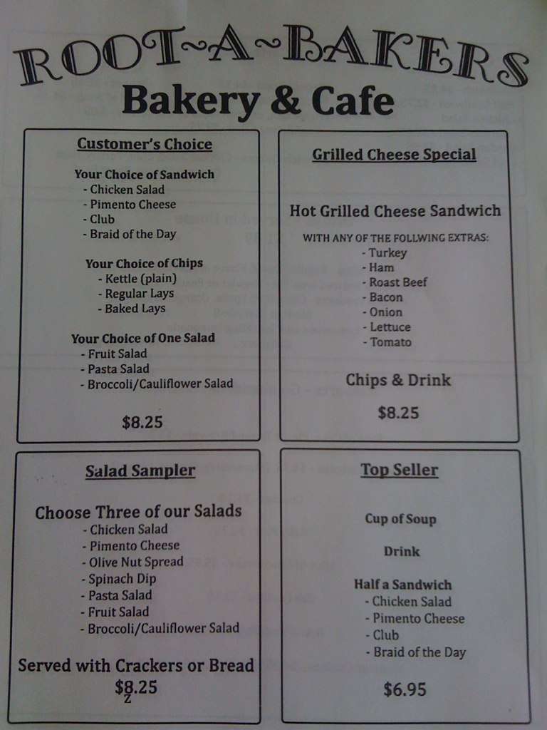 RootABakers Bakery & Cafe Menu Urbanspoon/Zomato
