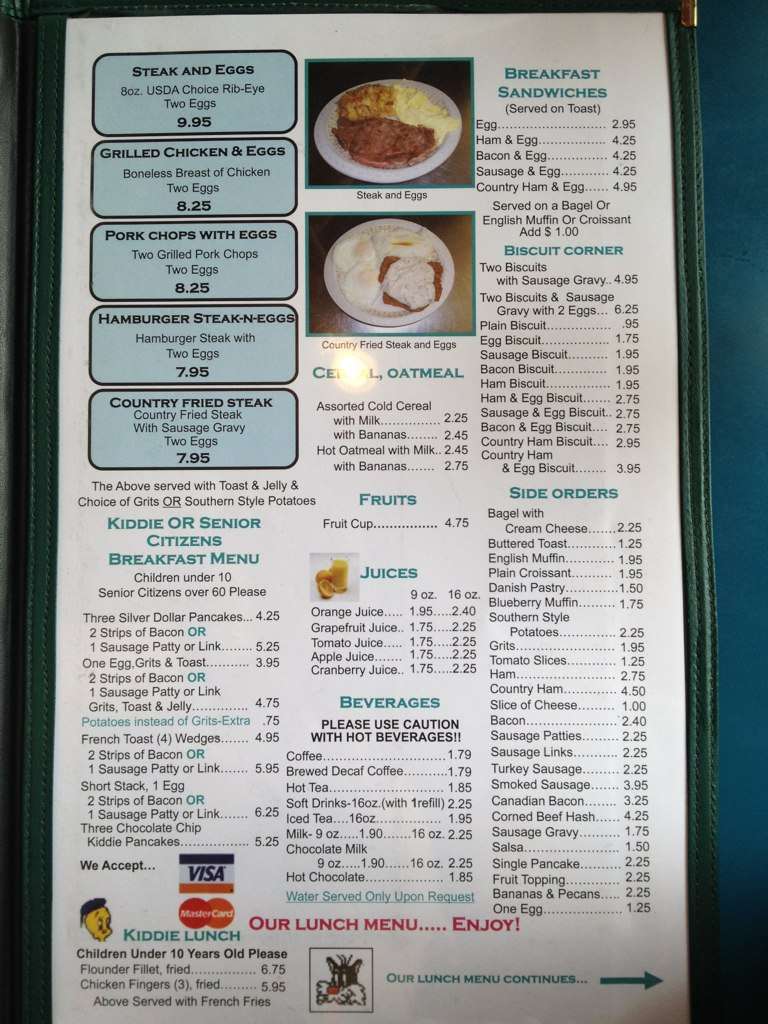 Menu at Olympic Flame Restaurant, Myrtle Beach