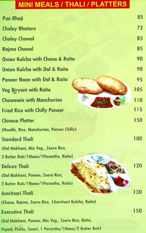 Menu at Tomatoes, Noida