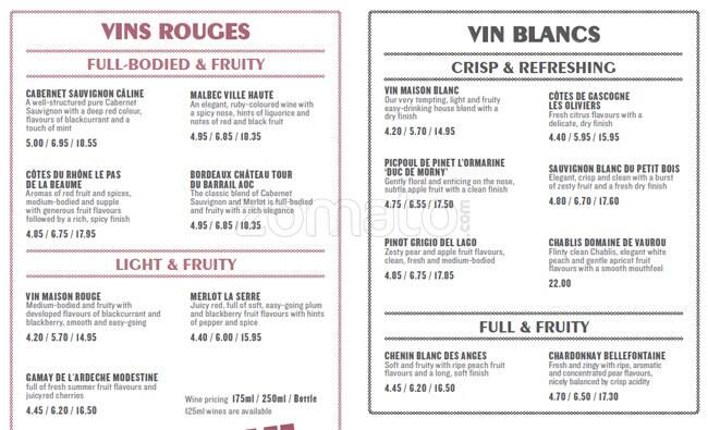 Cafe Rouge меню