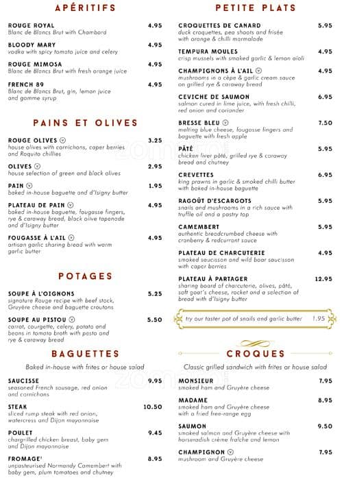 Cafe Rouge Menu, Menu For Cafe Rouge, Salford, Manchester - Zomato Uk