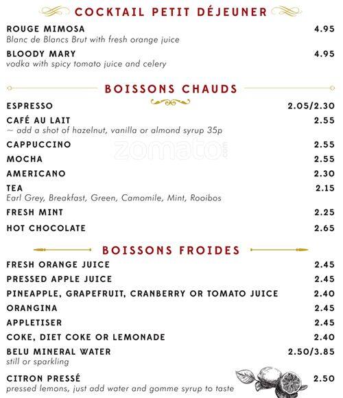 Cafe Rouge menu