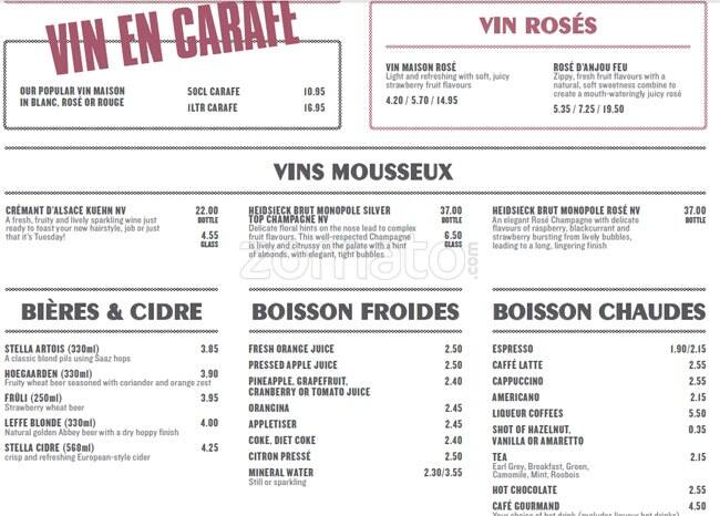 Cafe Rouge меню