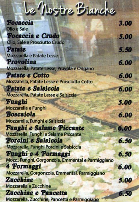 Menu di Primate Roma 