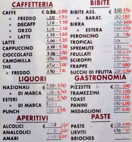 Menu di I Due Scalini 
