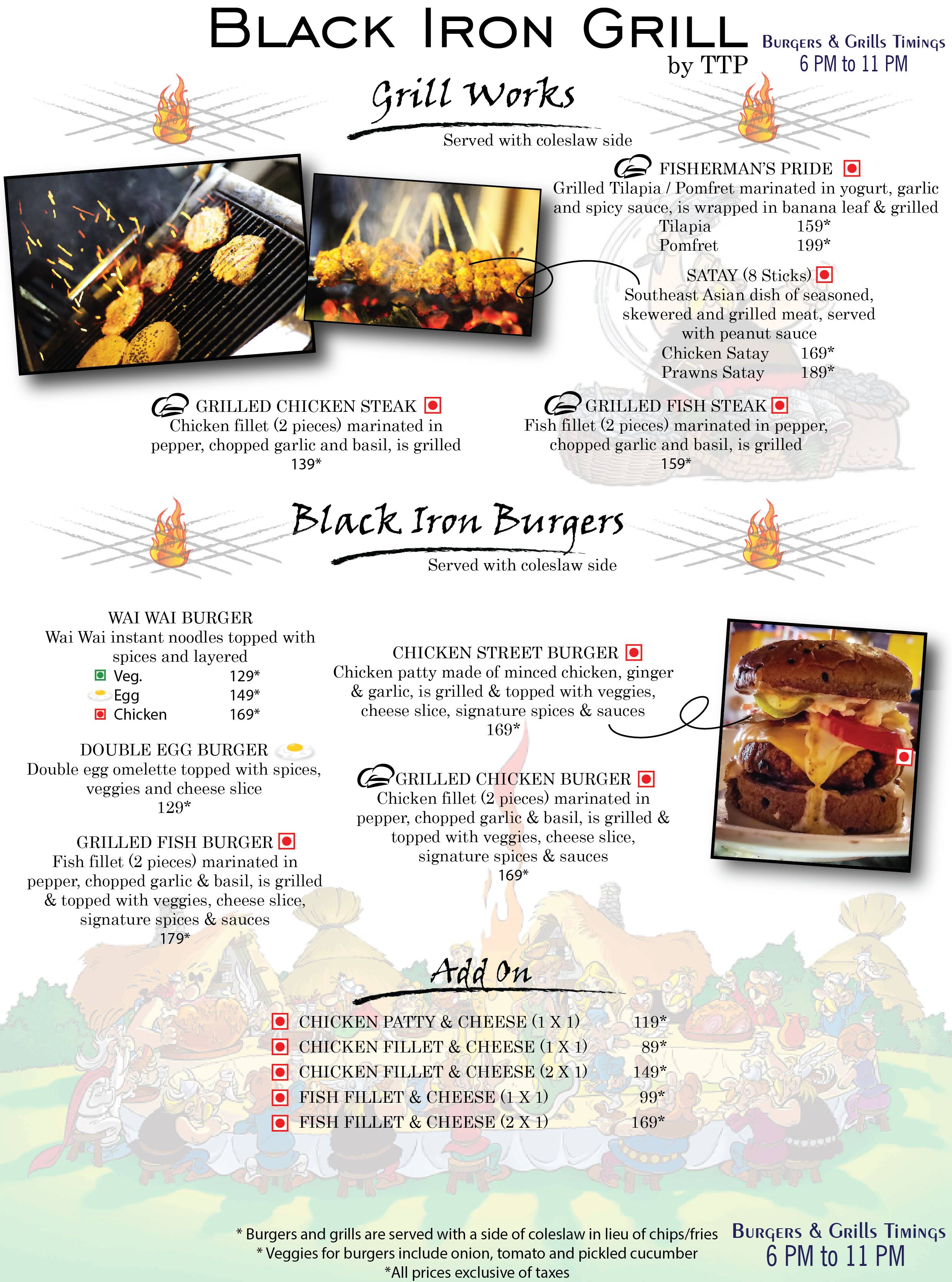 Black Iron Grill By Ttp Menu Menu For Black Iron Grill By Ttp Madhapur Hyderabad