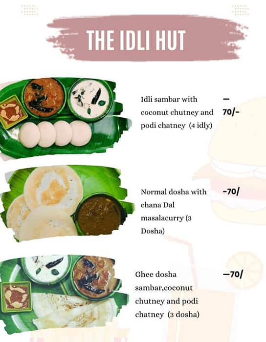 Menu Of The Idli Hut, Senapati Bapat Road, Pune