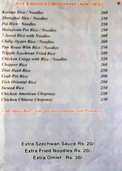 Chopstix menu
