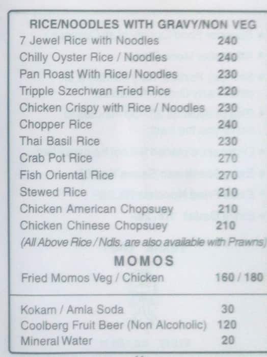 Chopstix menu
