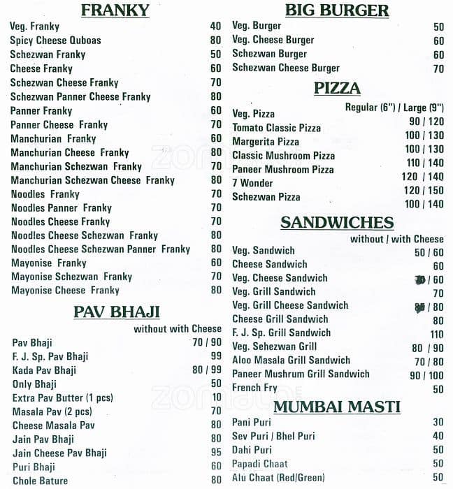 Food Junction Menu, Menu for Food Junction, Vasai, Mumbai Zomato