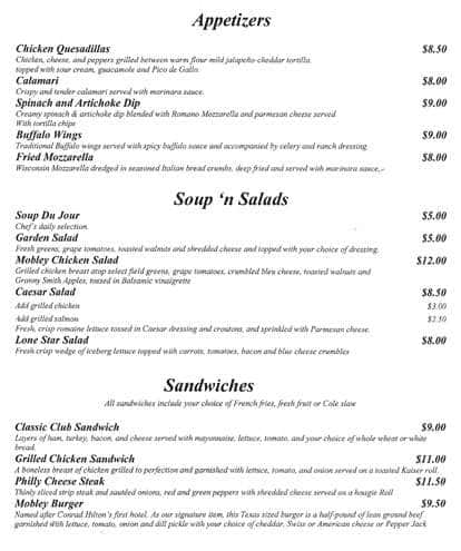 American Grill Hilton Menu, Menu for American Grill Hilton, Arlington ...