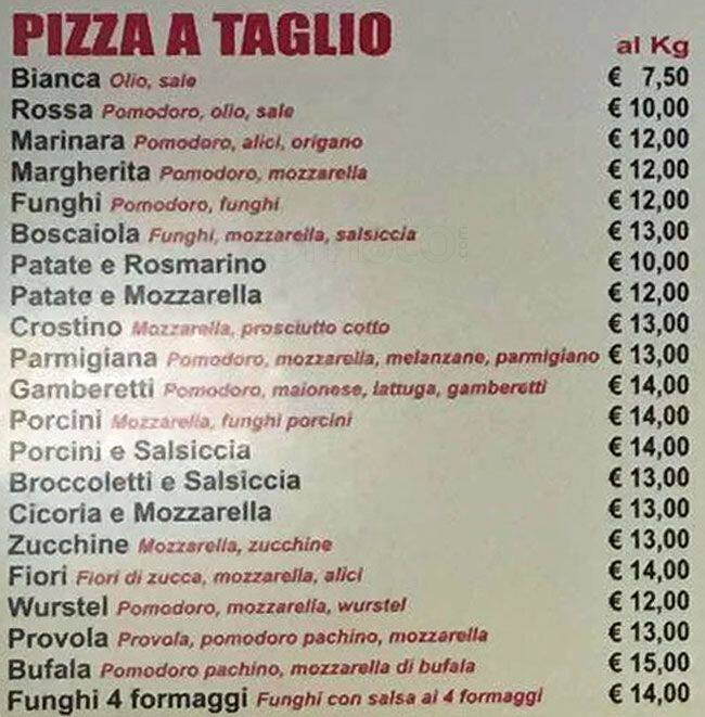Menu di Bakery/Panetteria COGNATI 