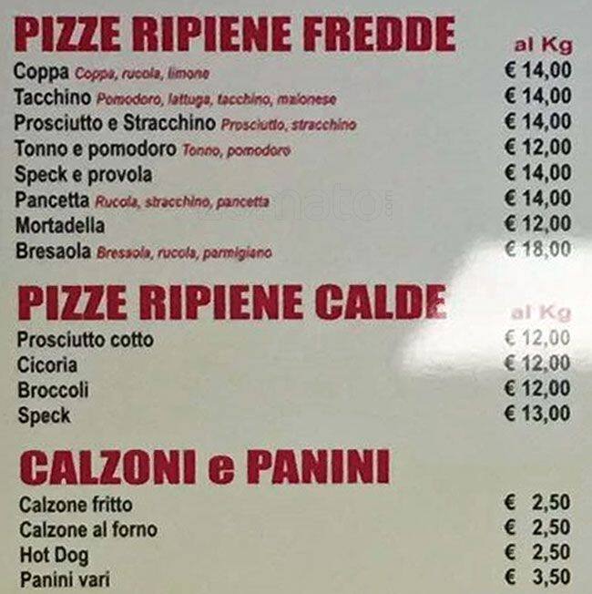 Menu di Bakery/Panetteria COGNATI 