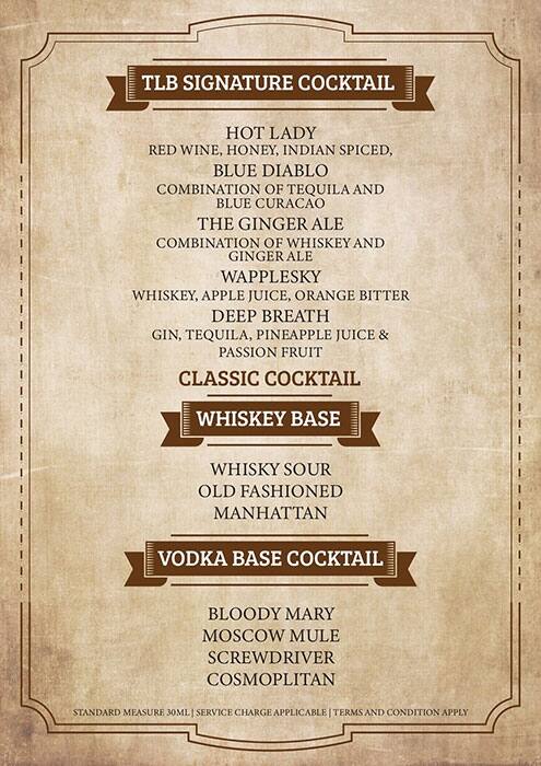 The Lords and Barons menu