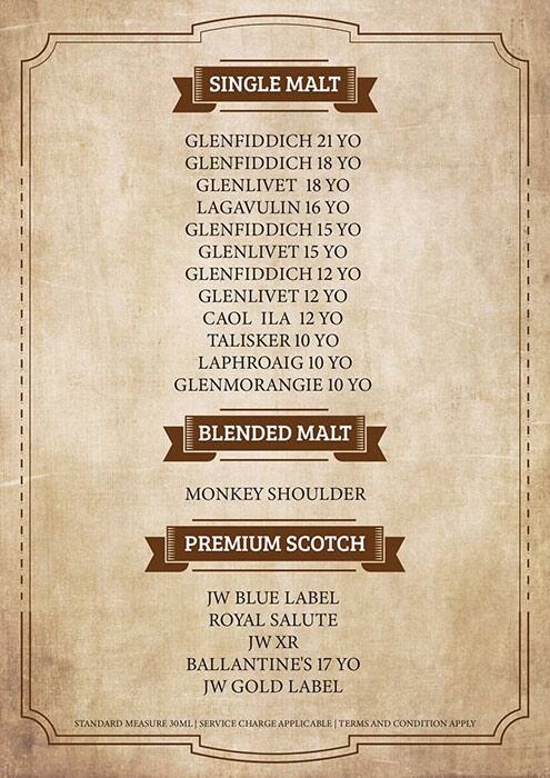 The Lords and Barons menu
