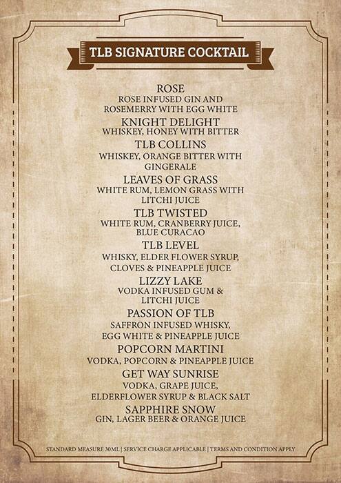 The Lords and Barons menu