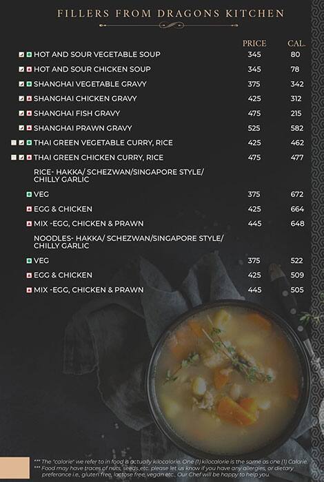 The Lords and Barons menu