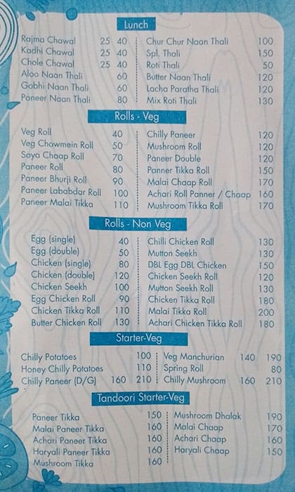 Kathi King Rolls Menu, Menu for Kathi King Rolls, Janakpuri, New Delhi ...