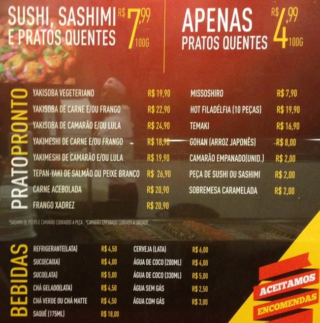 Sushi Way cardápio