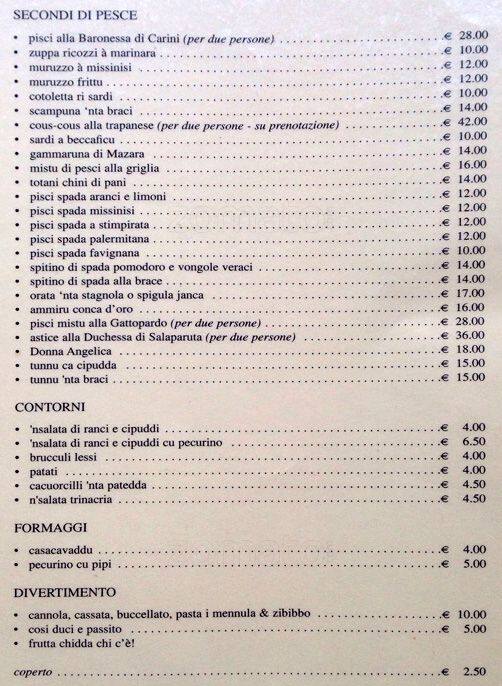 Menu di Al Merluzzo Felice 