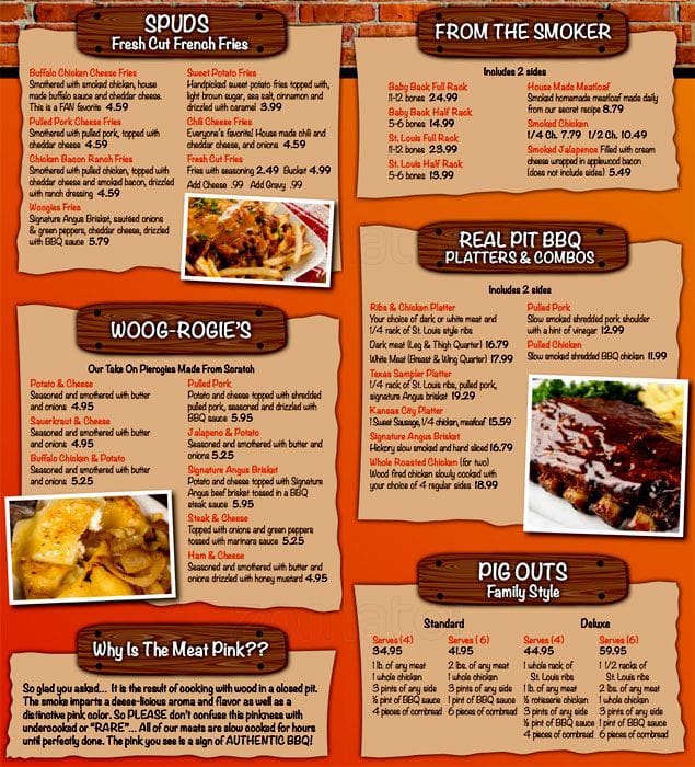 Woogie's Wood Fired Barbeque Menu - Urbanspoon/Zomato