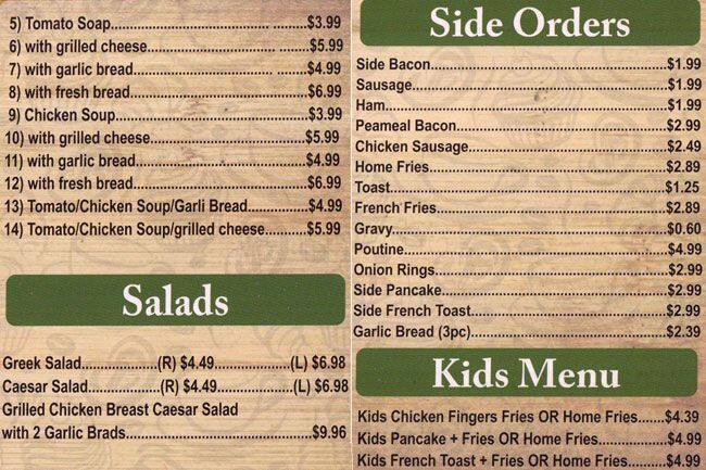 Cafe Air menu