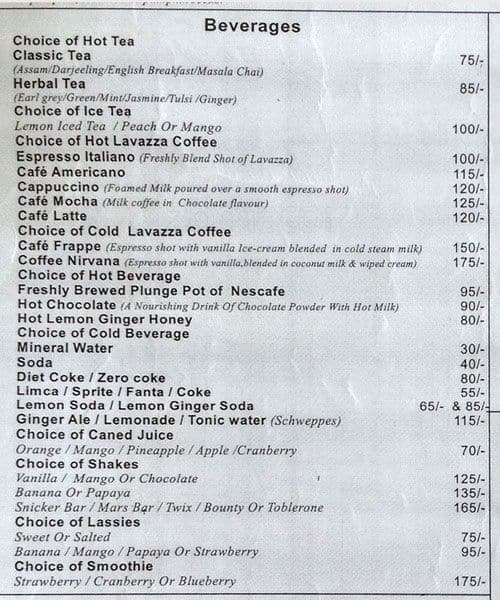 Rainbow Restaurant Menu,Menú para Rainbow Restaurant, Pichola, Udaipur