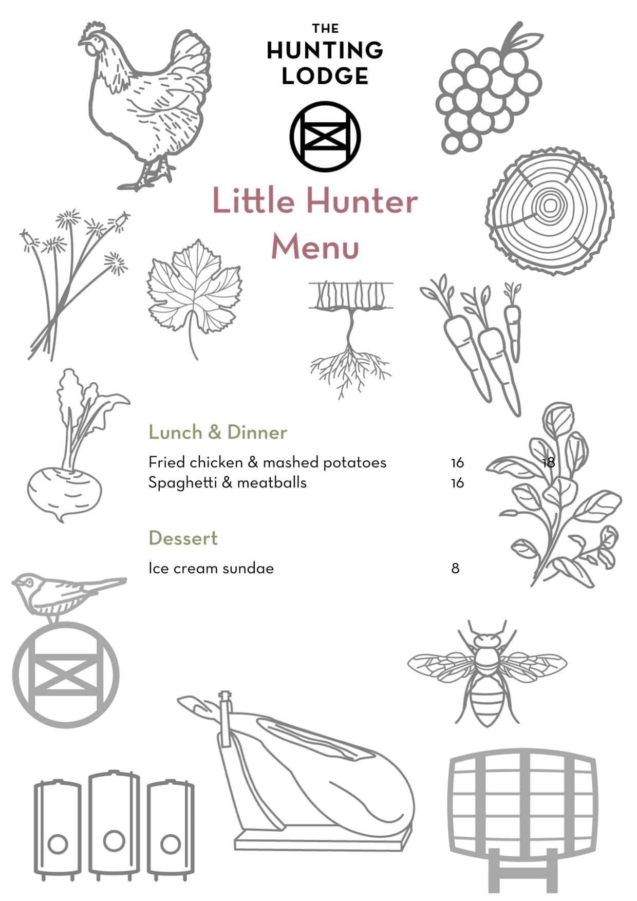 Carta de The Restaurant The Hunting Lodge, Auckland