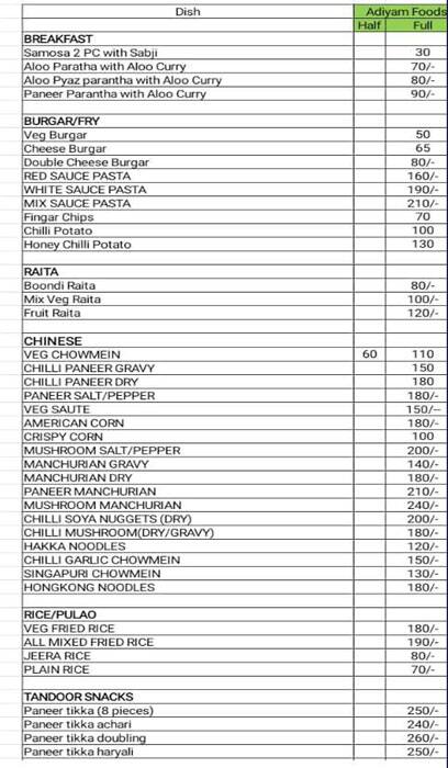 Menu