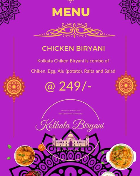 Menu of Kolkata Biryani, Mira Road, Mumbai