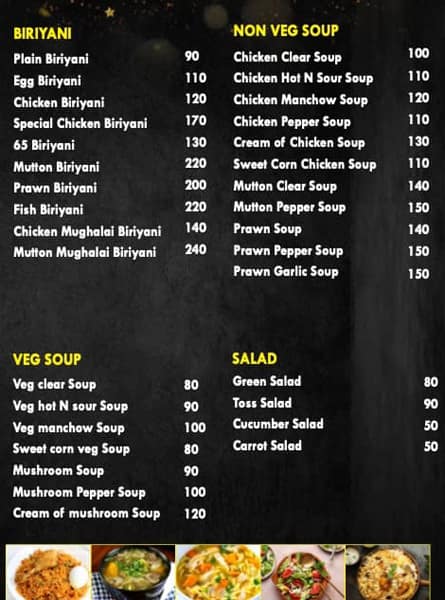 Menu of Pondy Babylon Multi Cuisine Restaurant, Villianur, Puducherry