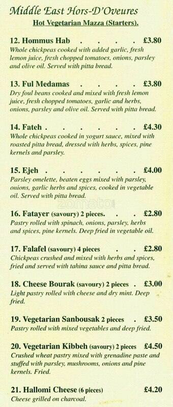 Aladdin menu