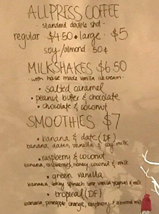 Baker & Co. Menu, Menu for Baker & Co., Glen Innes, Auckland