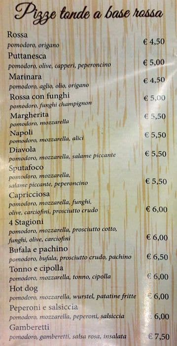 Menu di Dar Panzone 