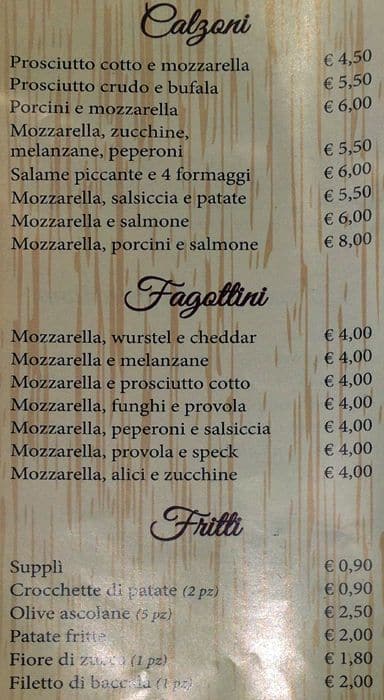 Menu di Dar Panzone 