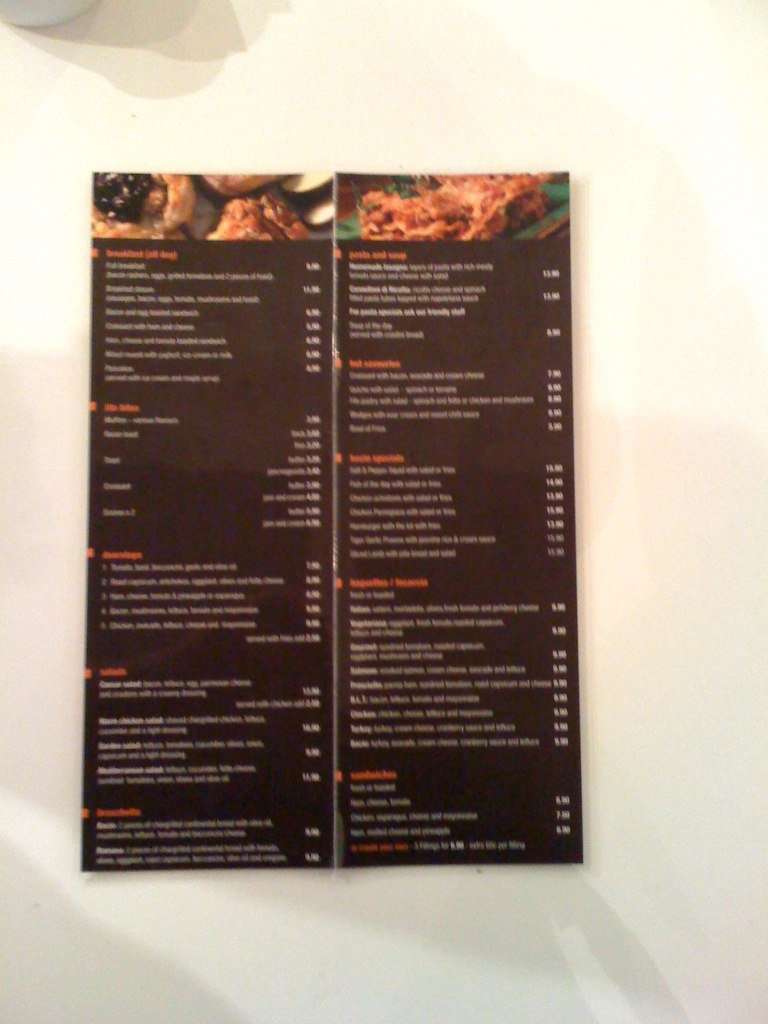Bacio menu